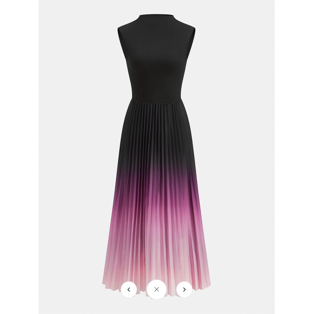 NWT Commense Sleeveless Pleated Gradient Midi Dress Sz Sz XL - Picture 2 of 5